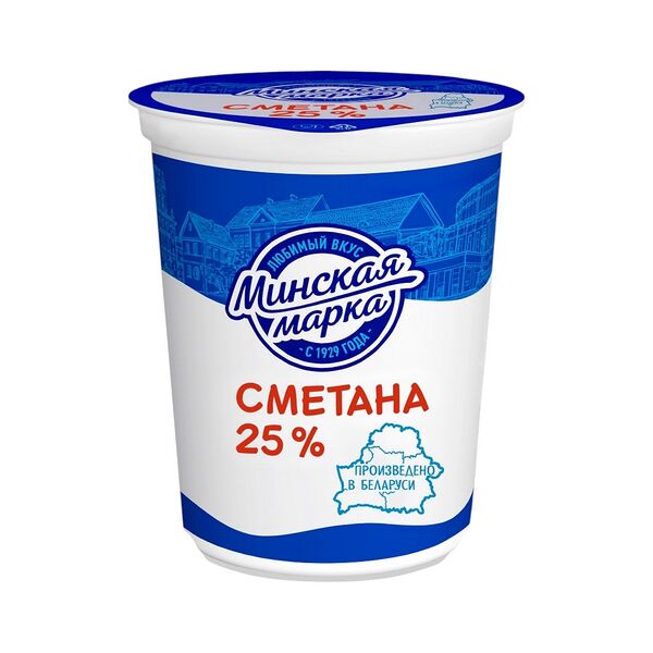 Сметана 25% п/ст ст Минская марка 380г