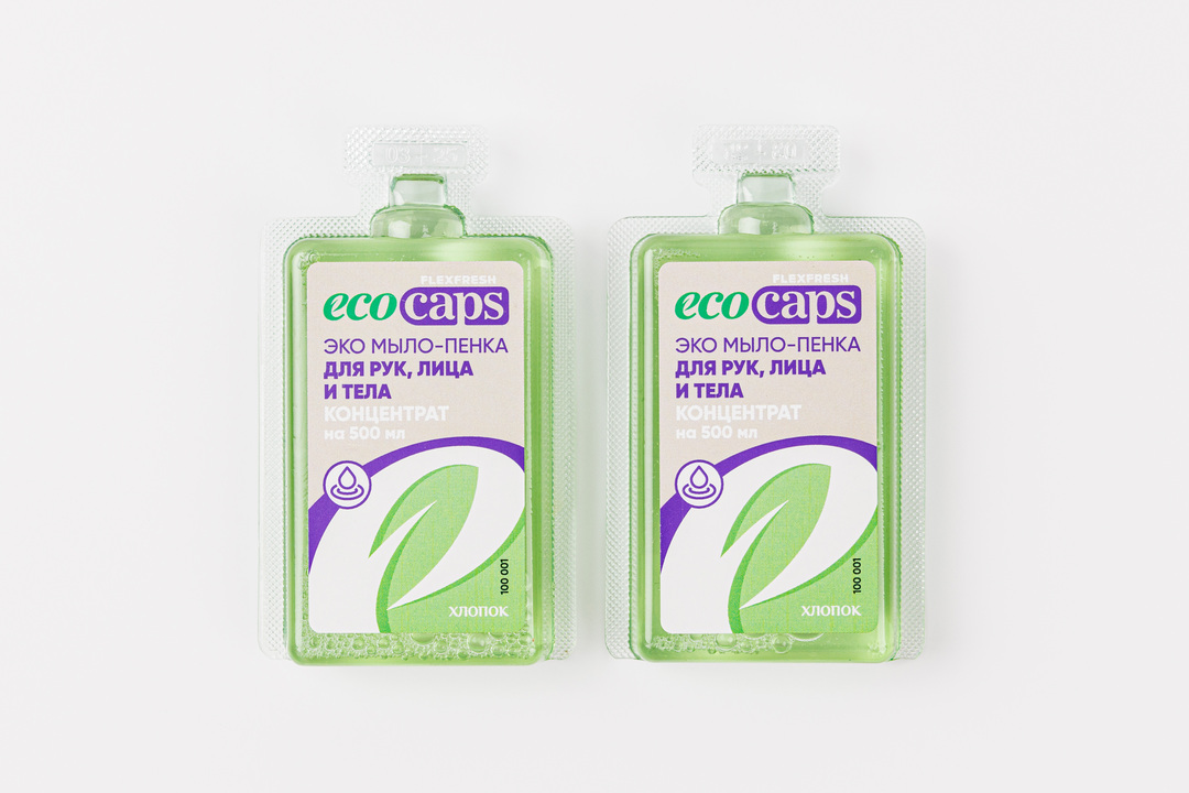 

Мыло-пенка EcoCaps для рук и тела концентрат хлопок 2 шт.