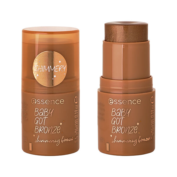 Бронзер для лица Essence Baby Got Bronze Bronzing в стике c шиммером тон 10 Golden hour 5.5г