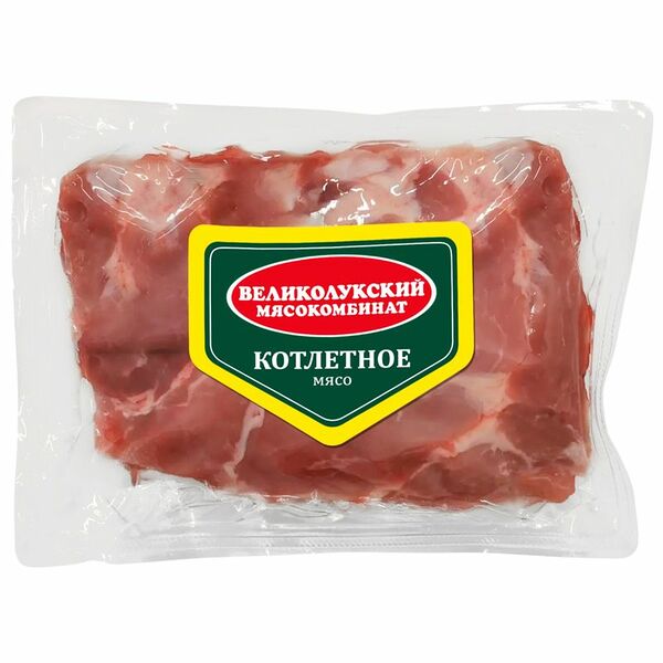 Мясо Великолукский Мясокомбинат котлетное свинины охлажденное вес