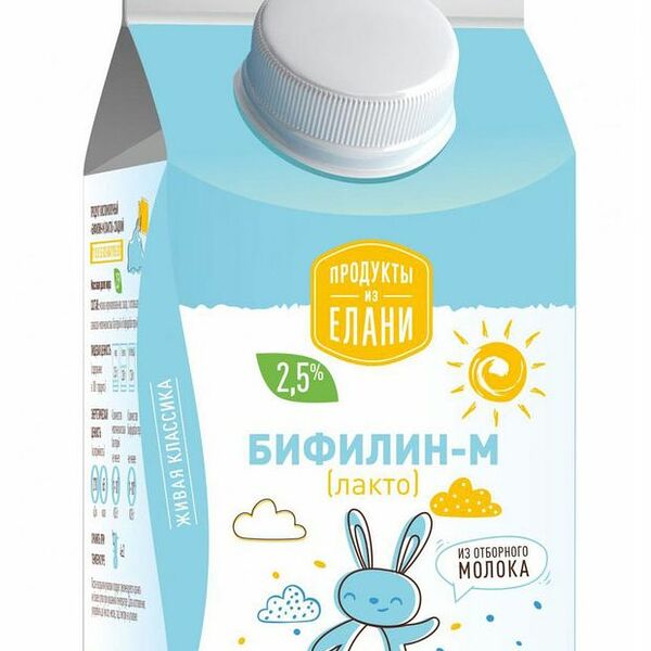 Продукт кисломолочный Продукты из Елани Бифилин-М сладкий, 2.5% 450 мл