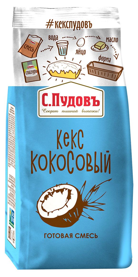 

Смесь для выпечки С.Пудовъ Кекс кокосовый, 300г