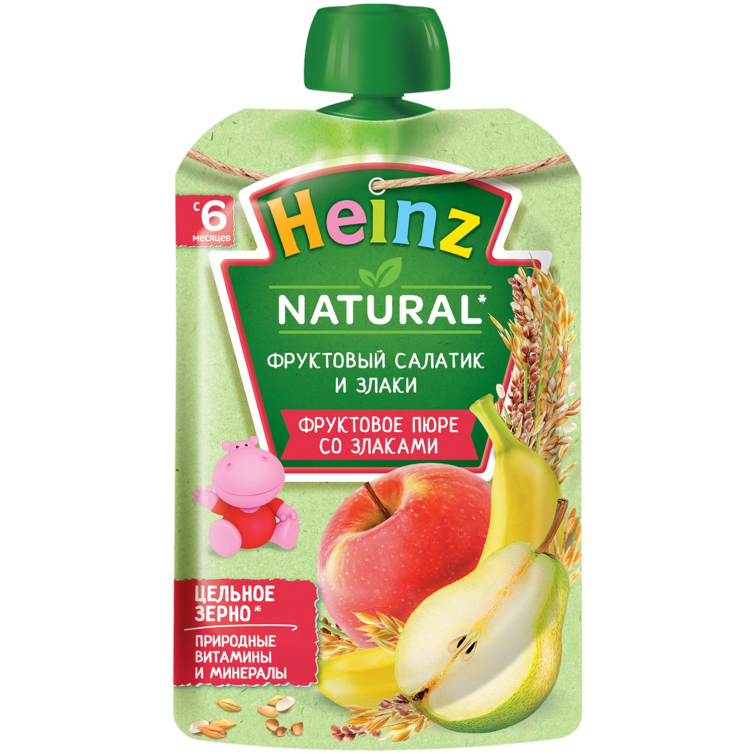

Пюре Heinz Фруктовый салат и злаки с 6 месяцев 90 г