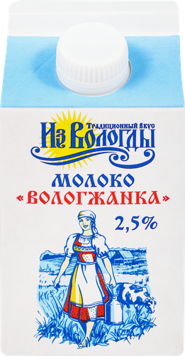 

Молоко Из Вологды Вологжанка пастеризованное 2.5% 485 мл