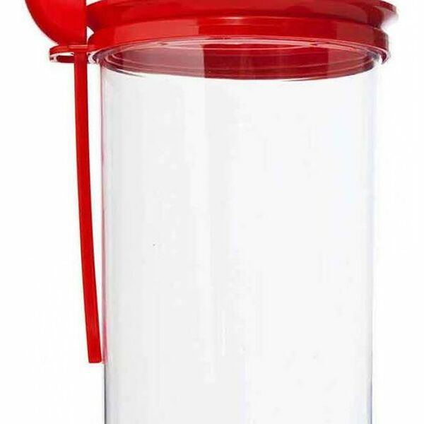 Банка для сыпучих продуктов Полимербыт с ложкой красный