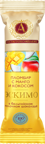 

Мороженое эскимо А.Ростагрокомплекс Манго-кокос 15% 65 г