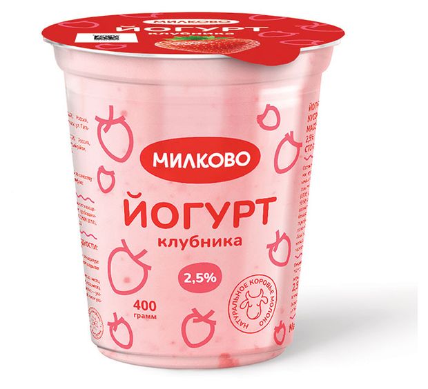 

Йогурт Милково Клубника 2.5% 400 г