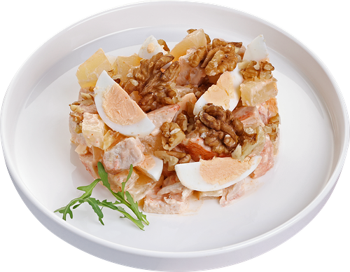 Салат Курочка-Ряба Лента Fresh СП с нежным куриным филе и сочным ананасом вес