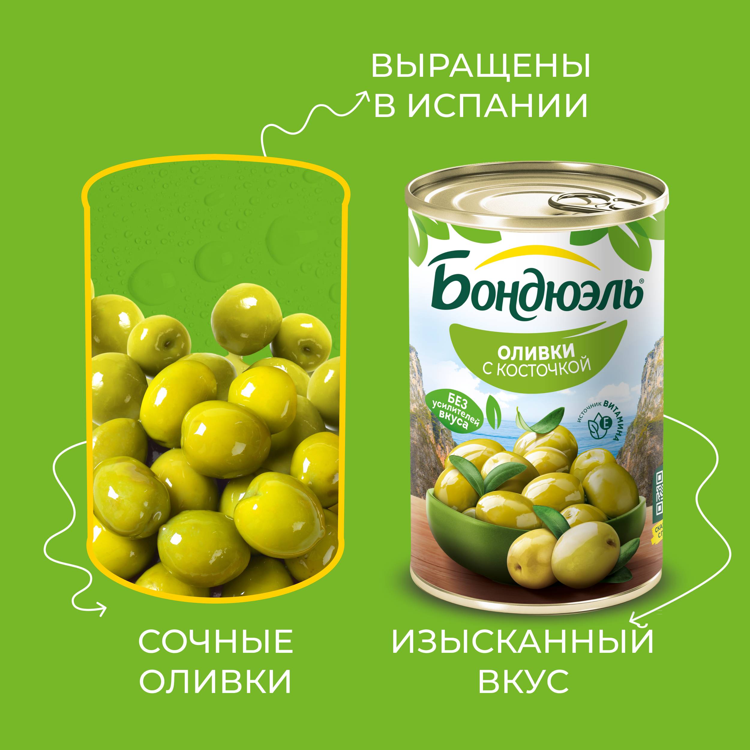 

Оливки Бондюэль с косточкой 300 г