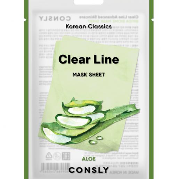 Маска для лица Consly Clear Line увлажняющая с экстрактом алоэ 25 мл