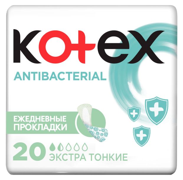 

Прокладки ежедневные Kotex Antibacterial 20 шт.