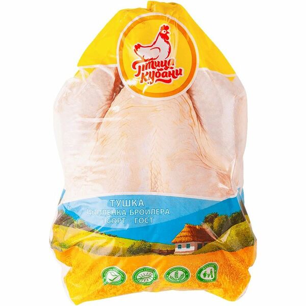 Тушка цыпленка-бройлера Птица Кубани 1 сорт охлажденная вес