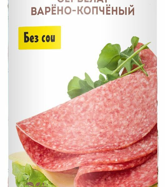 Колбаса варено-копченая Велком Сервелат Московский вес