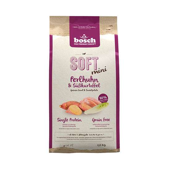 

Корм для собак Bosch Soft Mini для мини пород с цесаркой и бататом полувлажный 1 кг