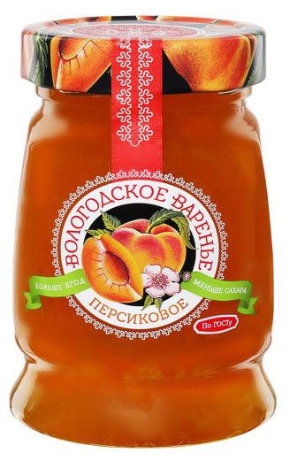

Варенье Вологодское варенье Домашнее персиковое 370 г