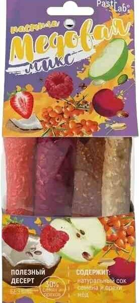 Пастила фруктово-ягодная PastiLab Медовый микс с орехами и семенами 70 г