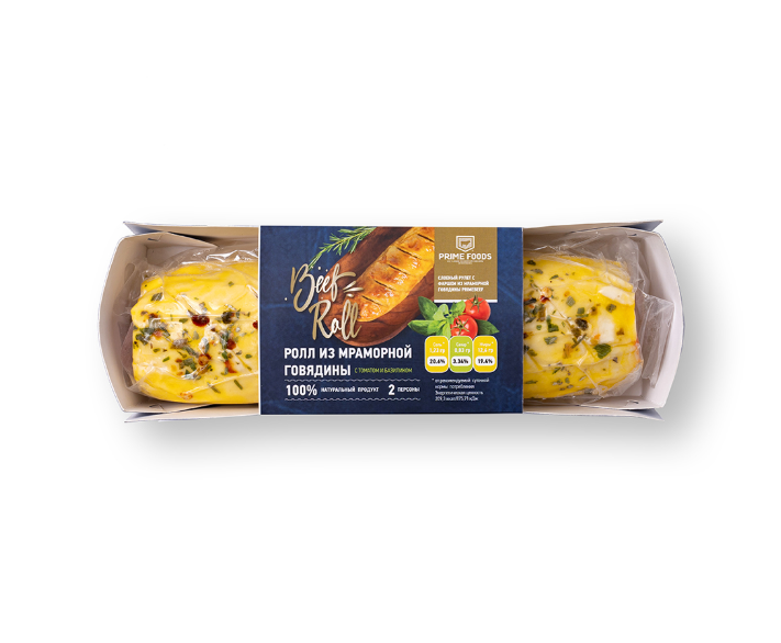 

Ролл из мраморной говядины с томатом и базиликом Prime Foods 500 г
