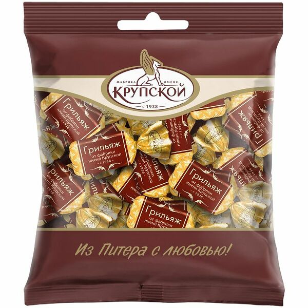 Конфеты Фабрика имени Крупской Грильяж глазированные, 200 г