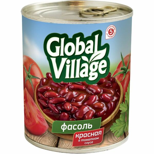 Фасоль красная Global Village в томатном соусе 425 мл