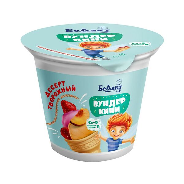 Десерт творожный д/пит детей дошк и шк возр с кальц и вит В1, В6, D вкус Персиково-Клубничное мороженое 4,5% 120г