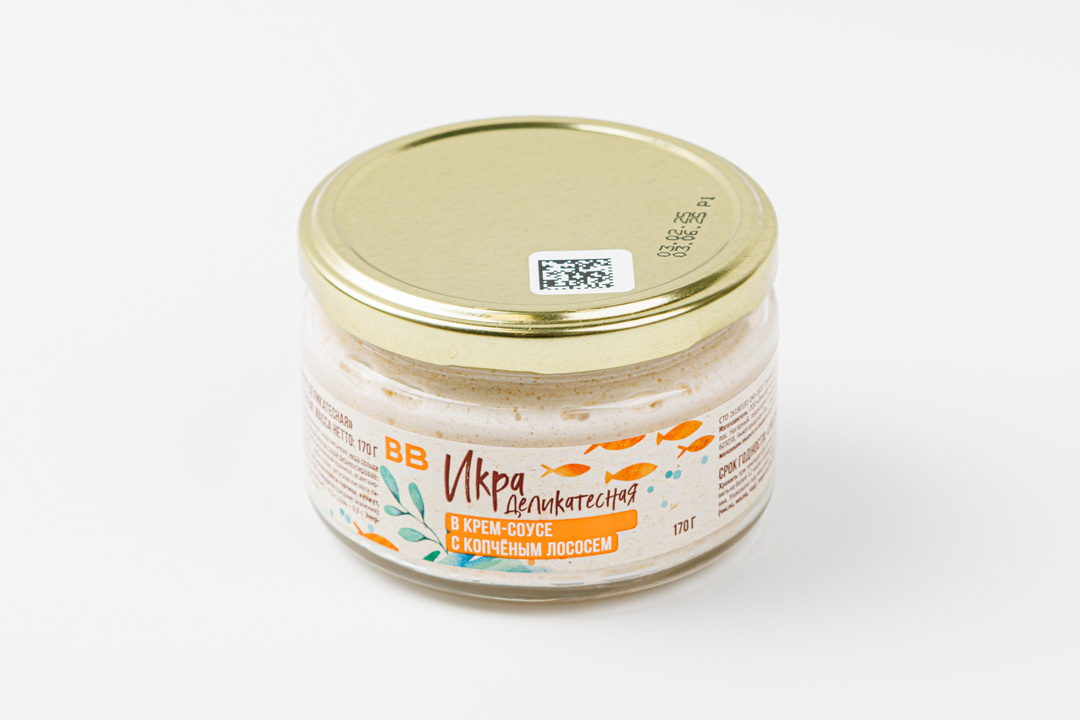 

Икра ВкусВилл деликатесная в крем-соусе с копченым лососем 170 г
