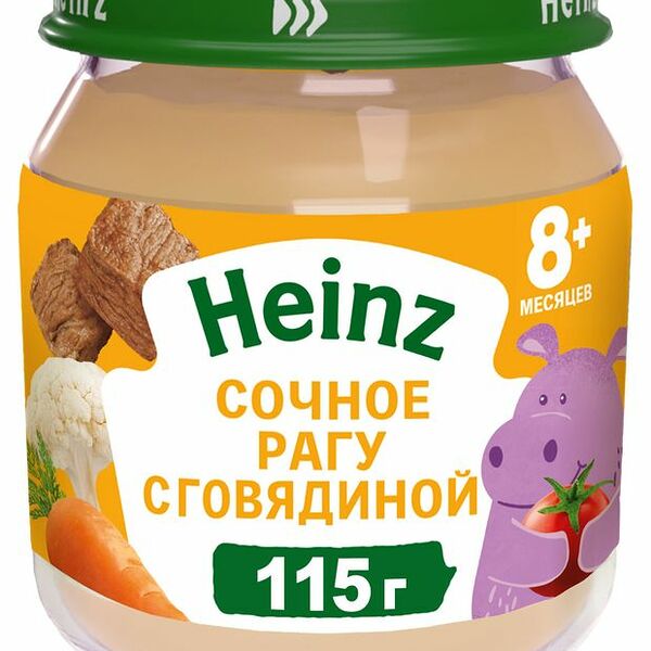 Пюре детское мясное Heinz Сочное рагу с говядиной с 8 месяцев 115 г
