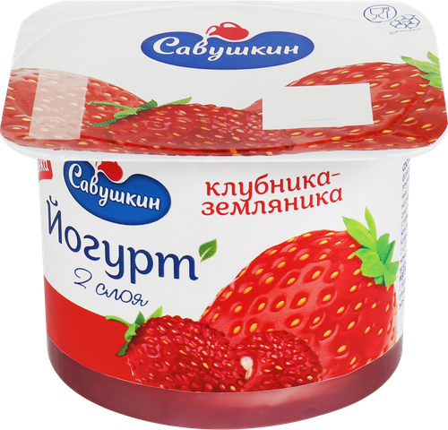 

Йогурт Савушкин двухслойный клубника-земляника 2% 120 г