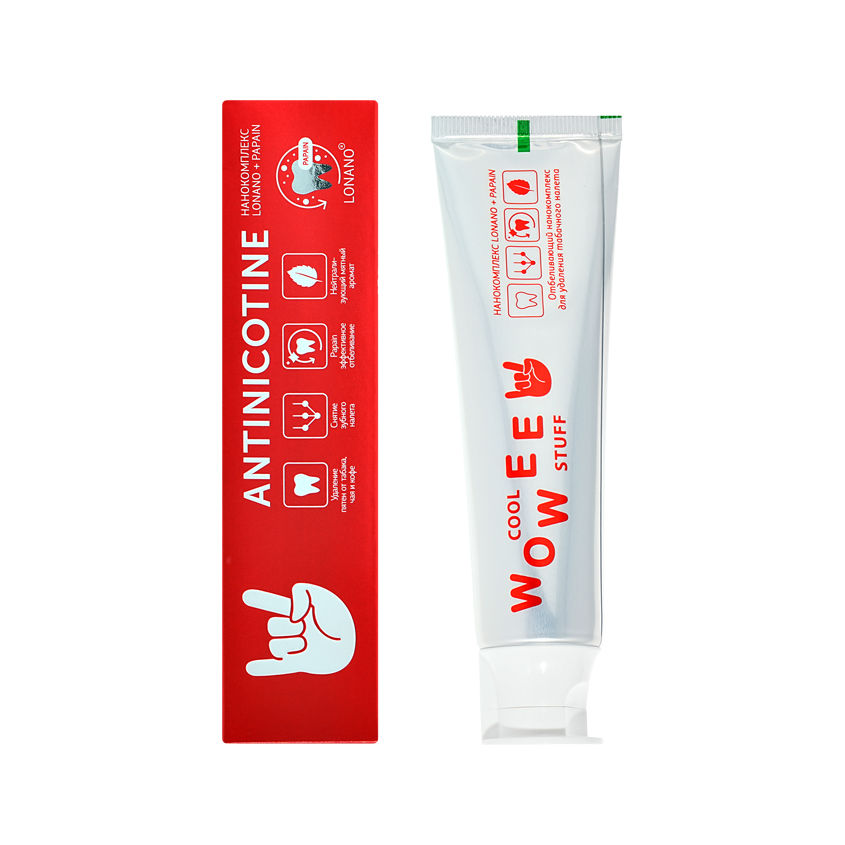 

Зубная паста Wowee Antinicotine отбеливающая от налета и зубного камня без фтора 80 г