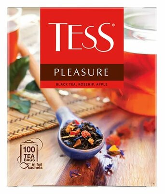 Чай черный Tess Pleasure шиповник-яблоко, 100 пакетиков 150 г