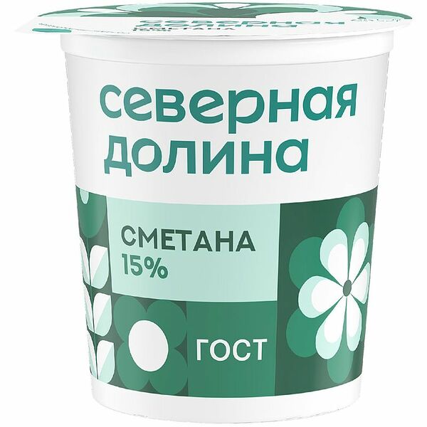 Сметана Северная Долина 15% 200 г