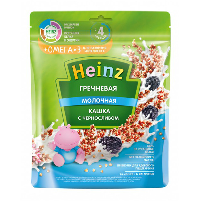 

Каша Heinz Я Расту гречневая молочная с черносливом и Омега 3 с 4 месяцев 200 г