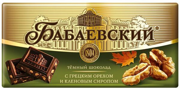 Шоколад Бабаевский темный с грецким орехом и кленовым сиропом 90 г