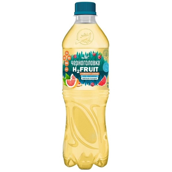 Вода газированная Черноголовка H2 Fruit с соком Грейпфрута и Клюквы 0.5 л