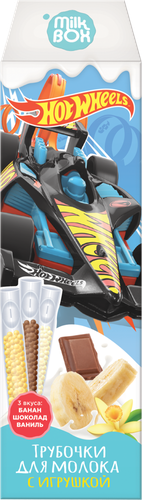 

Подарочный набор детский КОНФИТРЕЙД Hot Wheels Трубочки для молока Шоколад, банан, ваниль, без змж