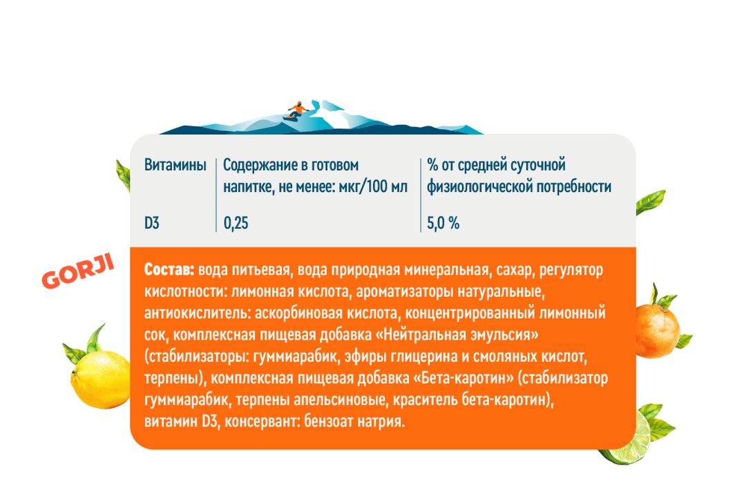

Напиток Gorji Цитрус-лимон 0.5 л