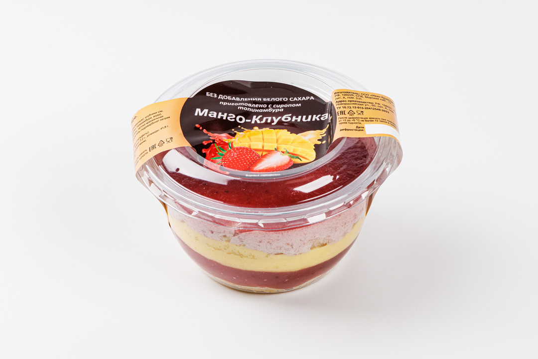 

Десерт замороженный в банке Манго клубника без добавления белого сахара