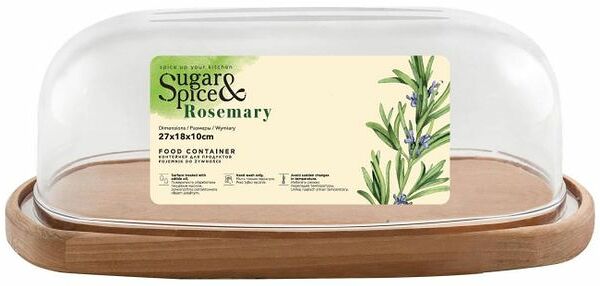 Контейнер для продуктов Sugar&Spice Rosemary деревянный, 27×18×10 см