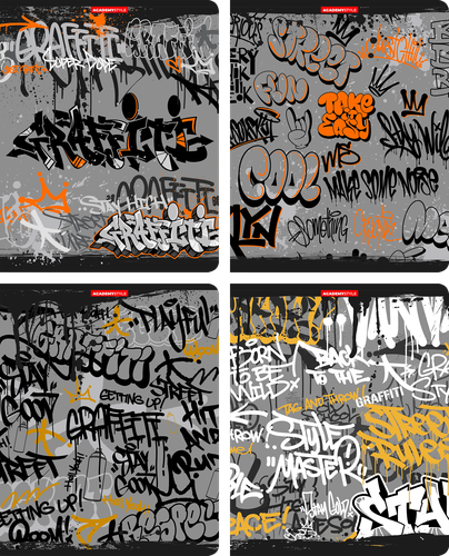 

Тетрадь общая Academy Style Граффити 96 листов в клетку дизайн в ассортименте