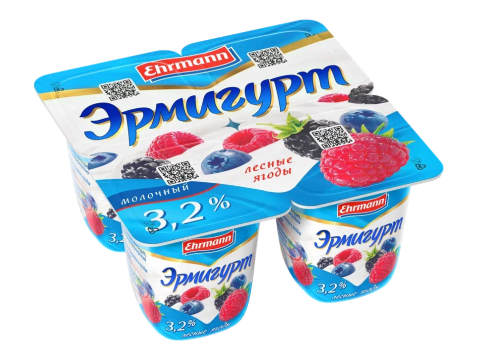 

Йогурт Эрмигурт Молочный 3.2% с лесными ягодами 100 г 1 шт.