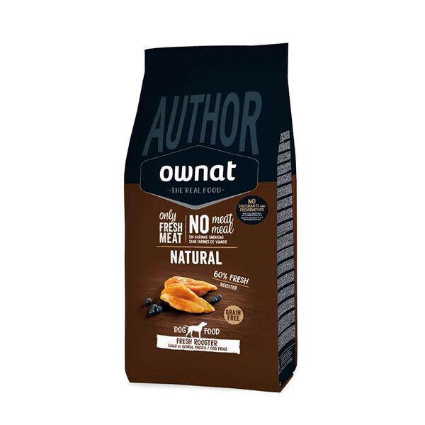 Author Сухой корм Ownat для взрослых собак, со свежим мясом петуха, 3 кг