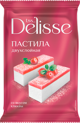 Пастила Delisse двухслойная со вкусом клюквы 220 г