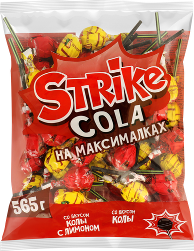 

Карамель на палочке Strike Cola на максималках Кола и лимон 565 г