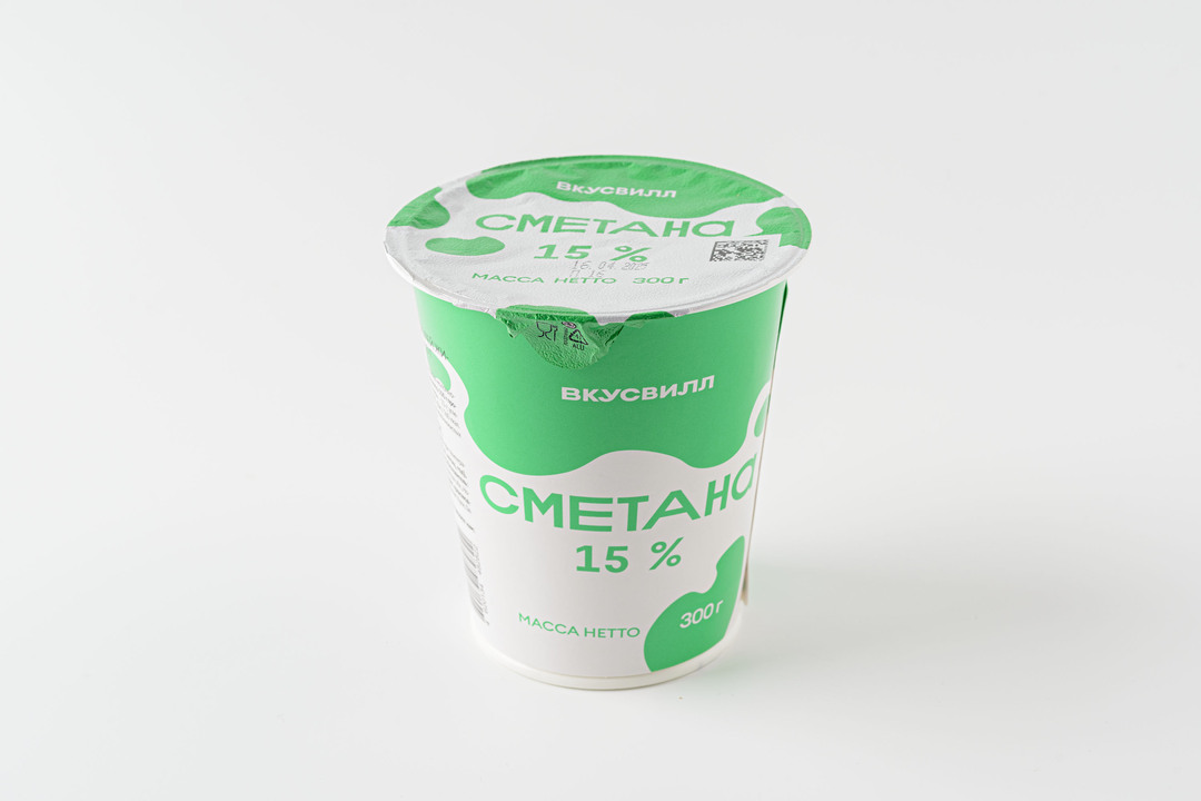 

Сметана ВкусВилл 15% 300 г