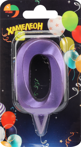 

Свеча Хамелеон Цифра 0 Грань, в ассортименте, 1 шт