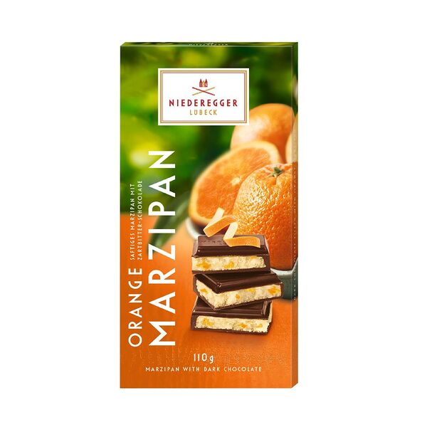 Плитка марципановая Niederegger с апельсином покрытая шоколадом 110 г