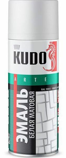 Эмаль универсальная алкидная Kudo Arte белая матовая 520 мл