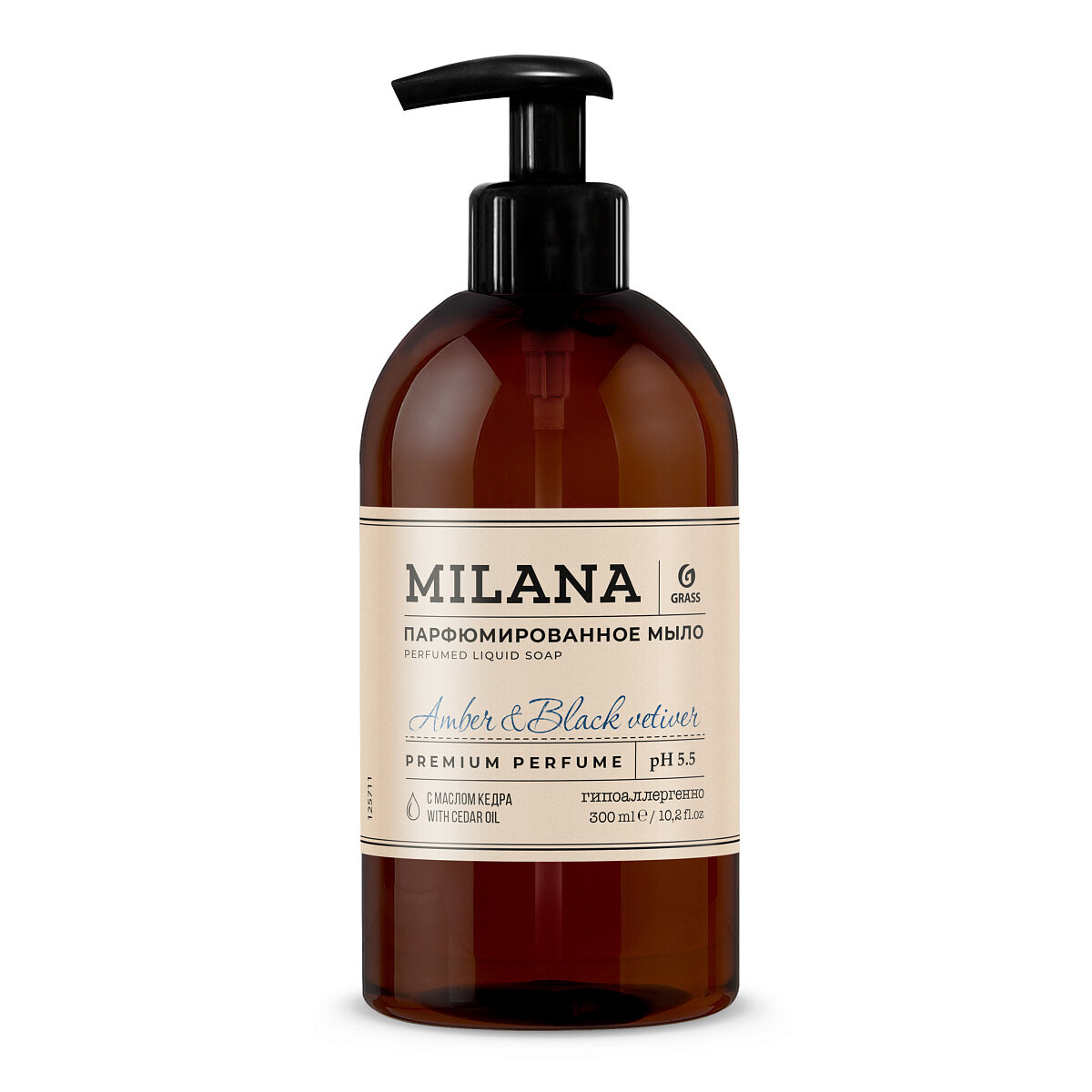 

Мыло жидкое Milana Amber&Black Vetiver парфюмированное 300 мл