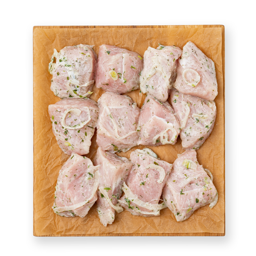 

Шашлык охлажденный Азбука Вкуса из филе индейки в сливочно-кефирном маринаде вес