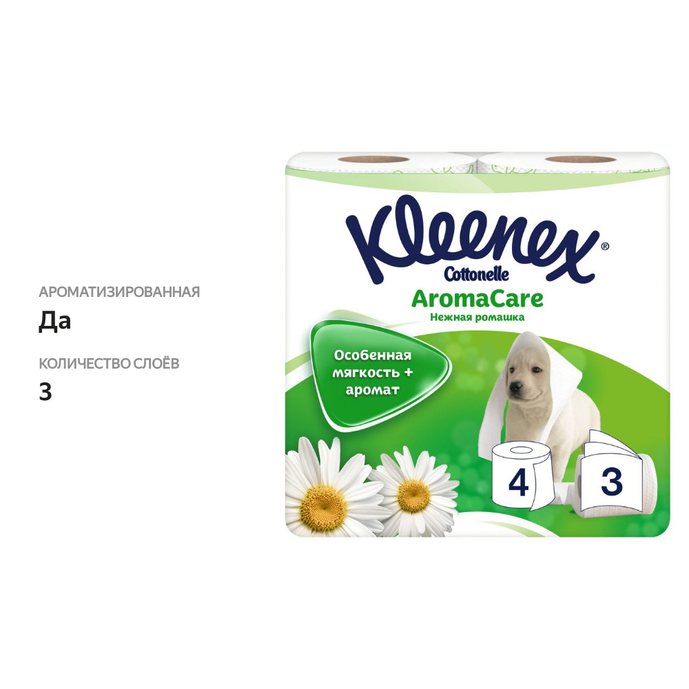 

Туалетная бумага Kleneex Нежная ромашка 4 шт.