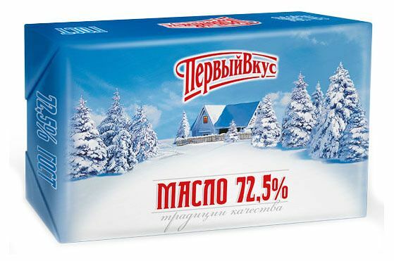 Масло сливочное Первый вкус крестьянское 72.5% 180 г